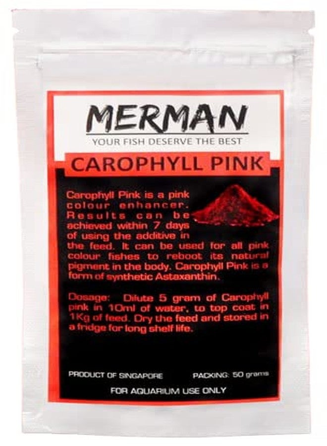 مكمل غذائي مُحسِّن لون أسماك الزينة من فاييناتو ميرمان، ٥٠ غرام (كاروفيل بينك (للحصول على لون وردي))، لجميع مراحل نمو الأسماك، مسحوق